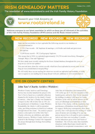 RootsIreland Newsletter Volume 8 No 1